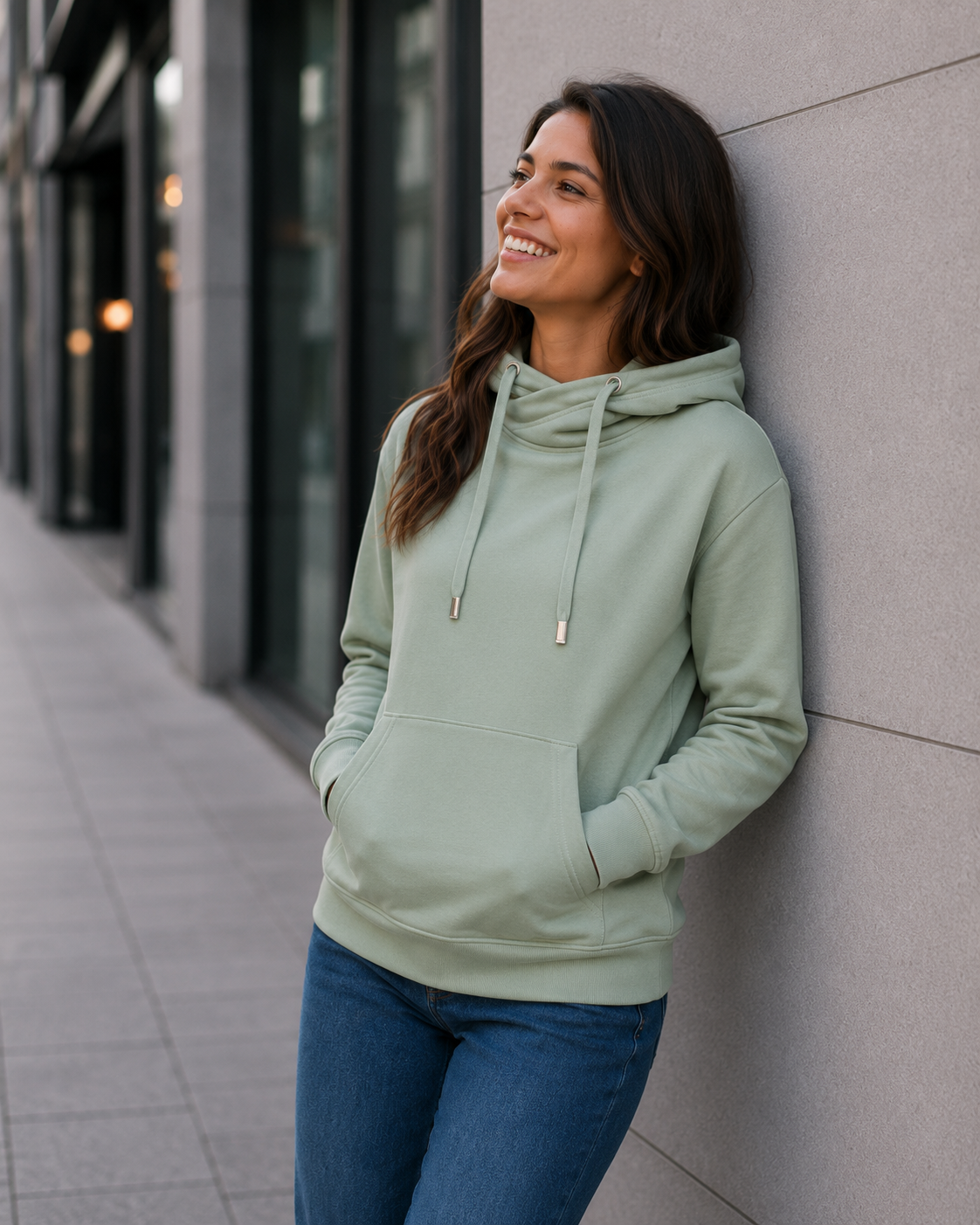 Just Hoods Cross Neck Hoodie